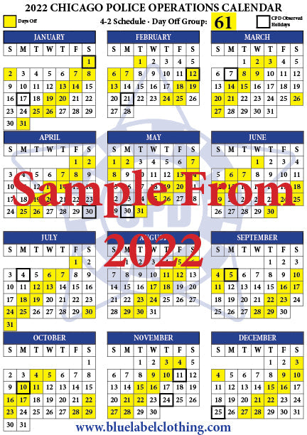 2024 Chicago Police Day Off Group Calendars